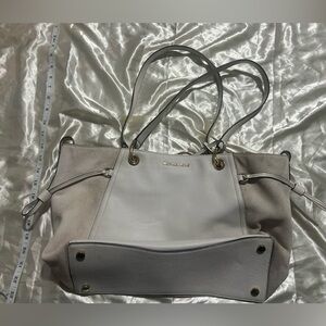 Michael Kors Off White/Cream Suede and Leather Tote Bag